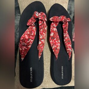 Maurices Red Floral Sandals